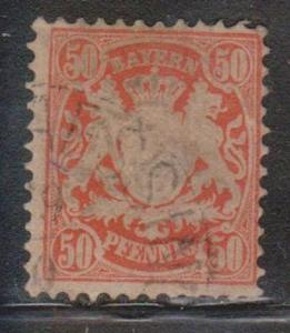 BAVARIA Scott # 44 - Used - 50 Pf Coat Of Arms Issue