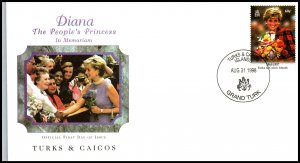 Turks and Caicos 1271 Princess Diana U/A FDC