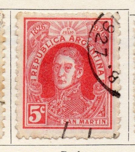 Argentina #359 Stamp 1926 San Martin 5c. Used Postmarked.