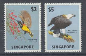 Singapore Sc 68, 69, MNH. 1963 $2 & $5 Birds, top two values to set, fresh