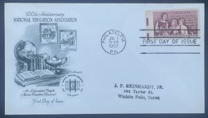 Scott 1092  FDC  National Education Association  Postmark Error Artmaster Cachet