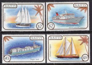 St Kitts 165-168 Sailing Ships Boats MNH VF