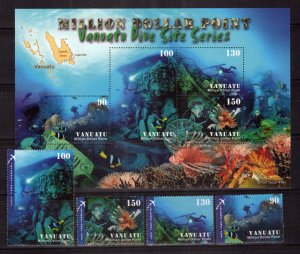 Vanuatu 919-923 MNH Marine Life Diving Million Dollar Point ZAYIX 0624M0026