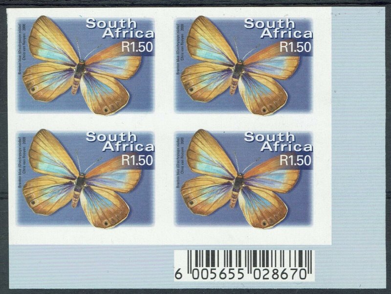 SOUTH AFRICA 2000 BUTTERFLY R1.50 IMPERF BLOCK MNH **