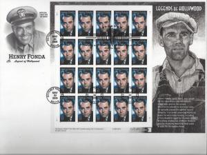 2005 USA First Day Cover Henry Fonda Sheet Artcraft Cache-Sc 3911 -Rare! (CF95)