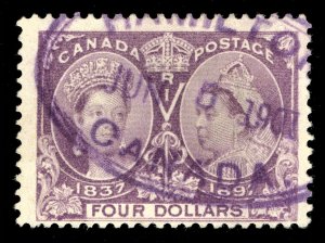 [sto422] CANADA 1897 QV Jubilee Scott#64 SG#139 used $4.00 purple cv:$1,100