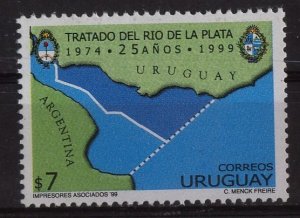 Uruguay stamp 1999 - Rio de la Plata boundary treaty 25th anniversary