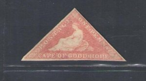 1855-63 Cape of Good Hope, Stanley Gibbons n. 5a, 1d. pink, MH*