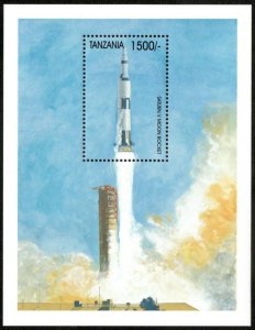 Tanzania 1999 - Saturn V Moon Rocket, Space - Souvenir Sheet - Scott 1845 - MNH