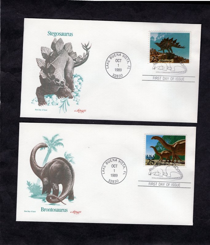 2422-2425 Prehistoric Animals, FDC set/4 Artmaster cachets