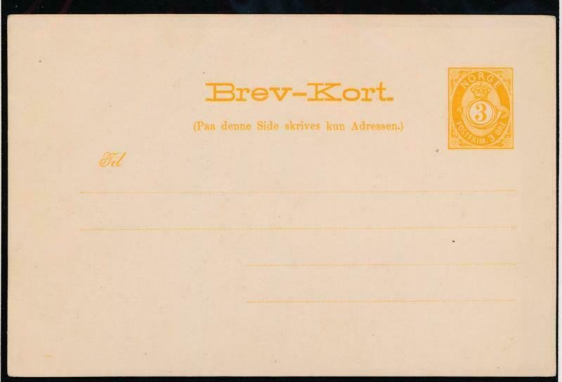 NORWAY Mi. P33 POSTAL STATIONERY POSTAL CARD 3o