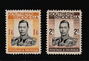 Southern Rhodesia the MH KGVI 1/6 & 2/-