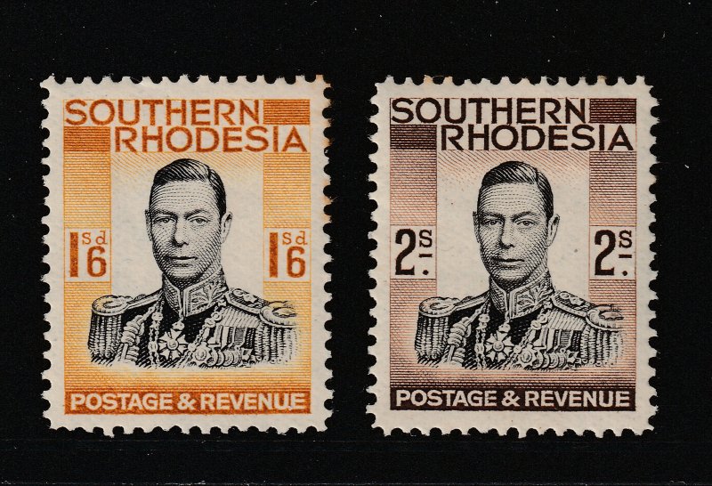 Southern Rhodesia the MH KGVI 1/6 & 2/-