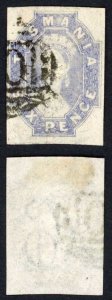 Tasmania SG47 6d Dull Cobalt Four Margin Cat 140 pounds