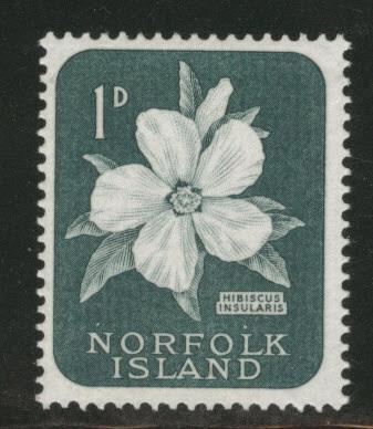 Norfolk Island Scott 29 MH* Hibiscus flower 1960 stamp 