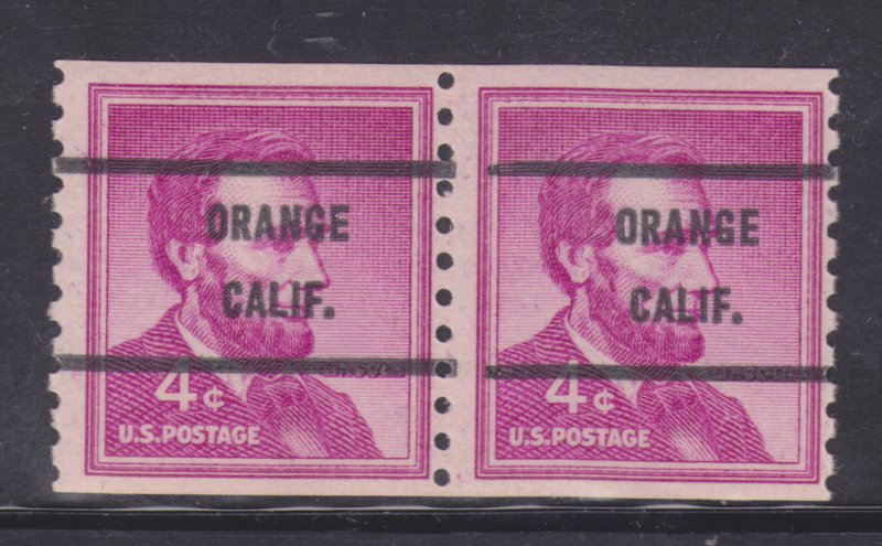 CA Precancels: Orange 1058-71 Bureau; 4c 1954 Liberty Coil; Gap Pair; MNH