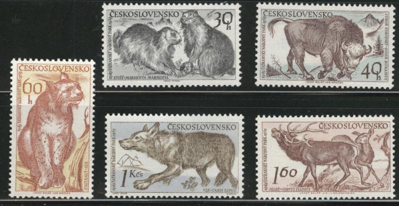 Czechoslovakia Scott 933-937 MNH** 1959 wildlife set