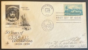 ARCTIC EXPLORATIONS #1128 APR 6, 1959 CRESSON PA FIRST DAY COVER (FDC) BX5