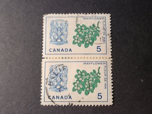 CA S#420 U-VF 2x$0.05 02/03/1965 VPair- Prov Flowers & Coats of Arms-Nova Scotia