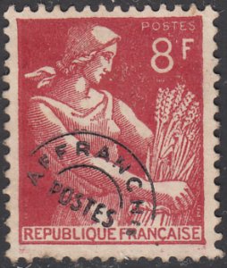 France 1953-59 used 8fr Farm woman Precancel