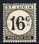 St Lucia 1967 Postage Due 16c 'Statehood' trial opt in bl...