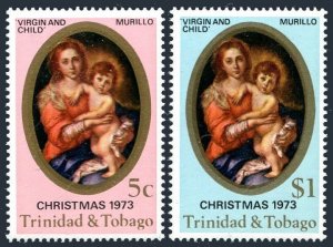 Trinidad & Tobago 241-242,242a, MNH. Mi 324-325, Bl.10. Christmas 1973. Murillo.