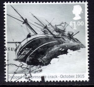 GB 2016 QE2 £1 Shackleton & Trapped in Pressure Crack Ex Fdc SG 3790 ( F1205 )