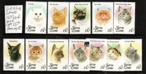 Sierra Leone1643a-l Set Mint never hinged (Cats)