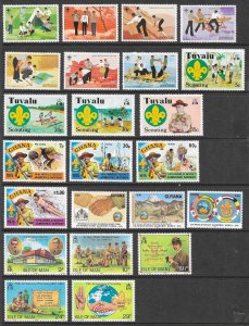 WORLDWIDE Scouting Collection (245) All Mint Never Hinged Sets & Singles