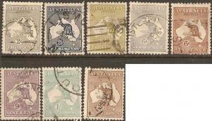 Australia 1915-24 short set Kangaroos Scott 45-52 used