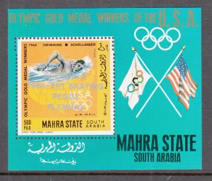 Aden Mahra MI 154 BL17 Summer Olympics Souvenir Sheet MNH VF