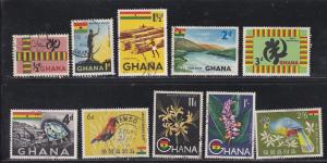 Ghana # 48-51, 53-58, Definitives, Short Set, Used