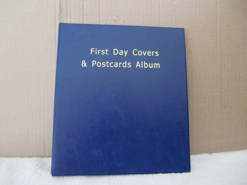 **New 100 First Day Covers & Postcards Album (Blue) Great for Your collections.