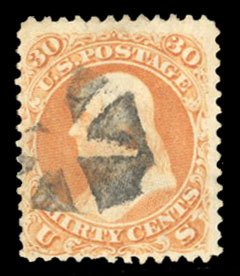 United States, 1861-66 #71 Cat$250, 1861 30 orange, used, small faults