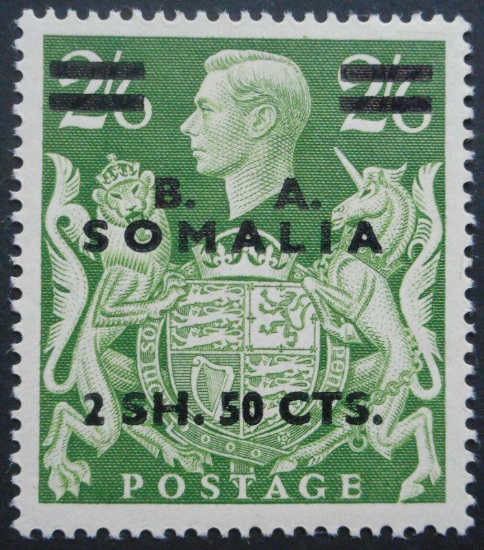 British Forces in Somalia 1950 GVI Two Shillings Fifty opt SG S30 mint