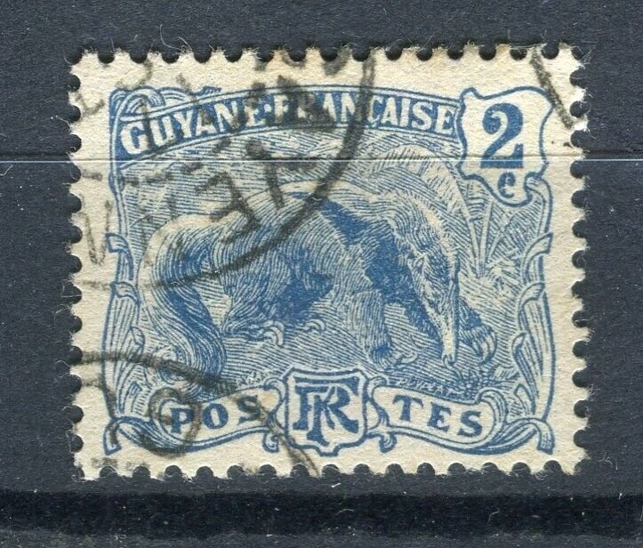 FRENCH COLONIES; GUYANE 1904 early Ant -Eater issue fine used 2c. value