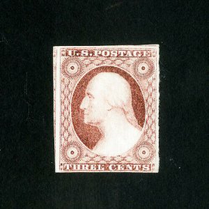 US Stamps # 11A Bright fresh type II w/ 4 margins dist OG H Scott Value $250.00