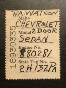 US SC# RV30 Motor Vehicle Use Stamp