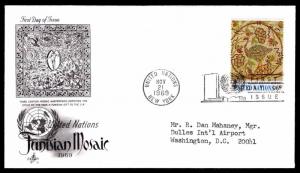 1969 United Nations #201 Tunisian Mosaic First Day Cover  (ESP#4666) 