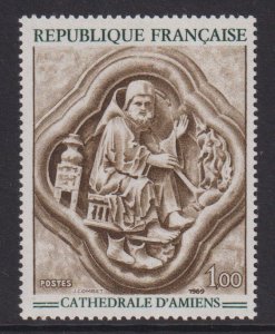 France   #1236   MNH  1969  Art  Bas-relief from Amiens Cathedral  1fr