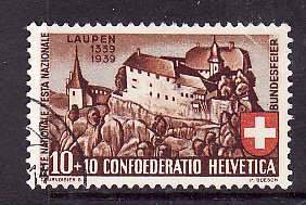 Switzerland-Sc#B95- id5-used semi-postal set-Castle at Laupen-1939-