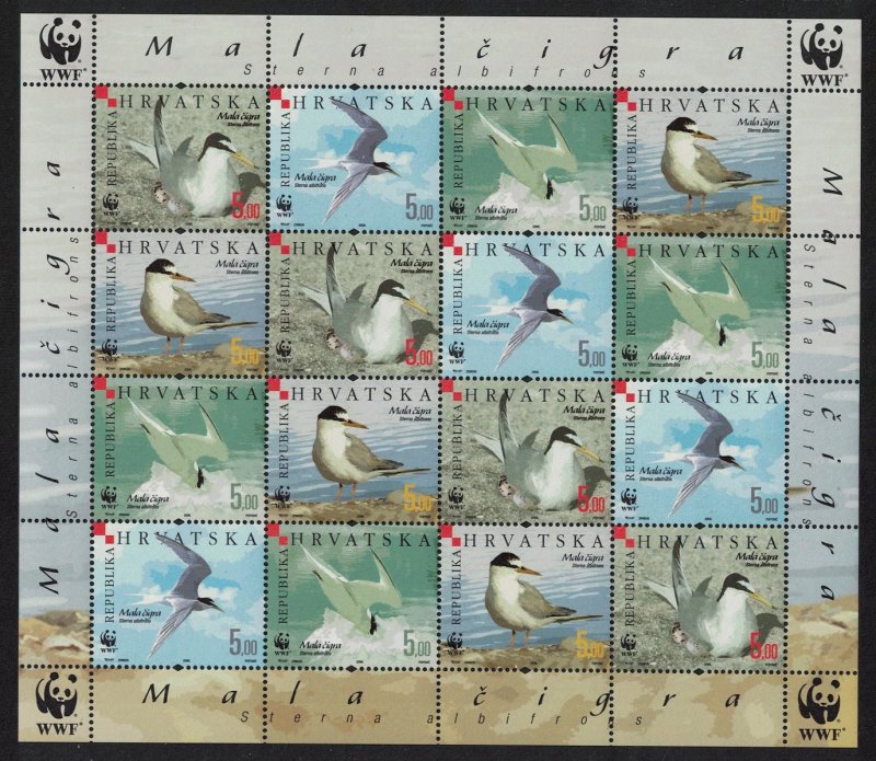 Croatia Birds WWF Little Tern Sheetlet of 4 sets SG#854-857 MI#774-777 SC#621