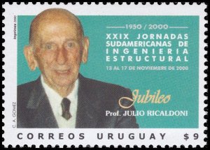 Uruguay 2000 Sc 1886 Prof Julio Ricardoni Structural Engineer CV $3.25