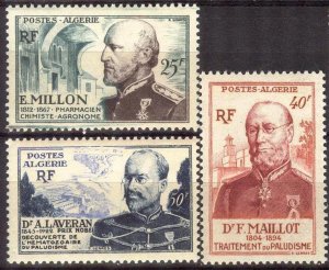 Algeria 1953 Military Architecture Medicine Army - Medical Corps Set of 3 MNH