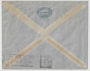 Netherland Indies air mail cover 1939  Sourabaya to Australia w/ Brisbane (a5790