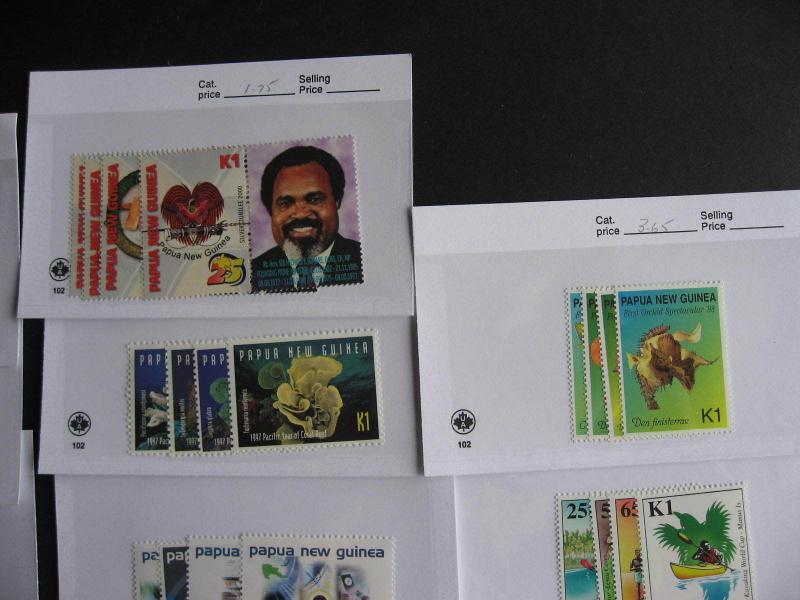 PAPUA NEW GUINEA 19 different MNH 1995-2000 era sets in sales cards,very topical 