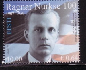 Estonia Sc578 2007 Ragnar Nurske stamp  mint NH