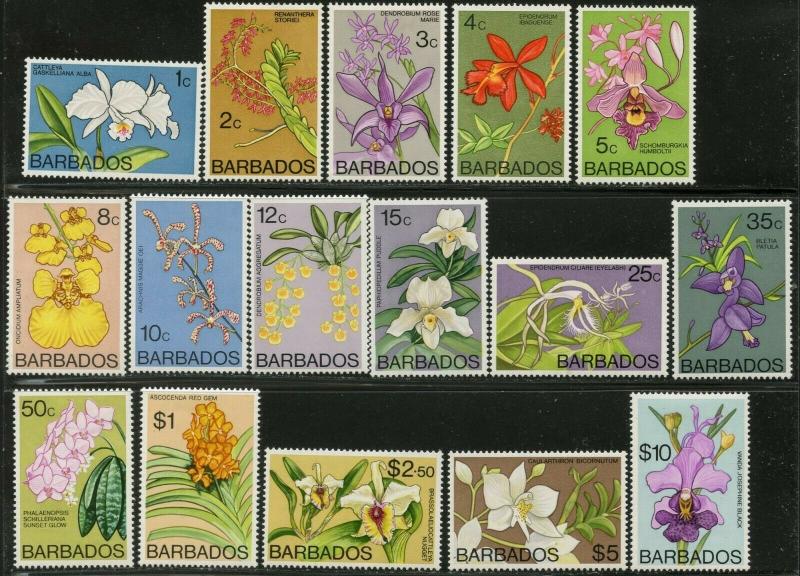 Barbados Sc #495-511 (18) 1979-1981 Vögel Komplettset Og Mint Scharnier