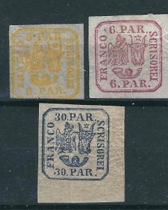 Romania 19-21 Mi 8-10 I MNG/MH F/VF 1862 SCV $100.00