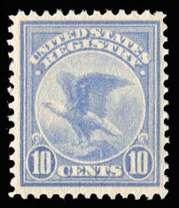 United States, Registration Stamps #F1 Cat$160, 1911 10c ultramarine, never h...